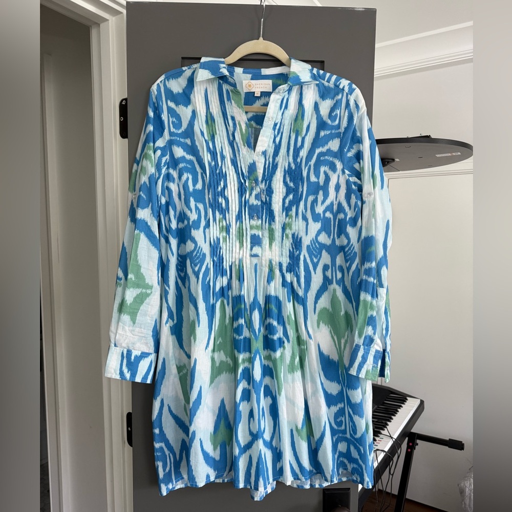 Sheridan French Blue and Green Molly Dress
